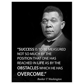 Success is to be measured famous quote poster portrait by Booker T Washington motivational decoration for school classrooms libraries study halls educators (18x24)