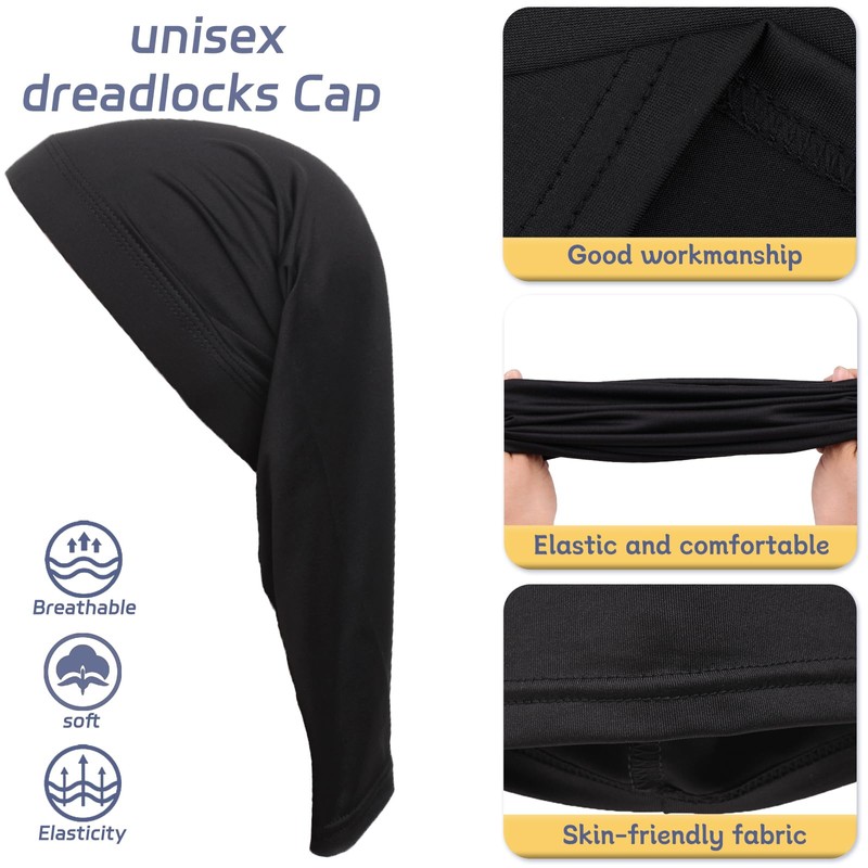 2 Pieces Dreadlock Cap Tube Locs Cap Shower Cap Long