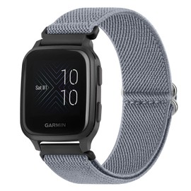 Elastic Watch Straps Compatible with Garmin Venu, Adjustable Soft Elastic Stretch Breathable Strap for Garmin Venu SQ Music (Blue Gray)