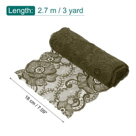 MECCANIXITY 7.1 Inch Wide 3 Yard Lace Ribbon Floral Pattern Olive Green Lace Trim Ribbon for DIY Crafts, Gift Wrapping Bouquets, Wedding Decor, and Sewing Making