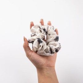 Cicimeiluody Chinoiserie Ink Style Cotton and linen Hair Scrunchies - Print Scrunchies Hair Bands-Fashionably Comfortable Hair Accessories for Women (6, 2Ink black+2Haze Blue+2Fresh Green+, Petite)