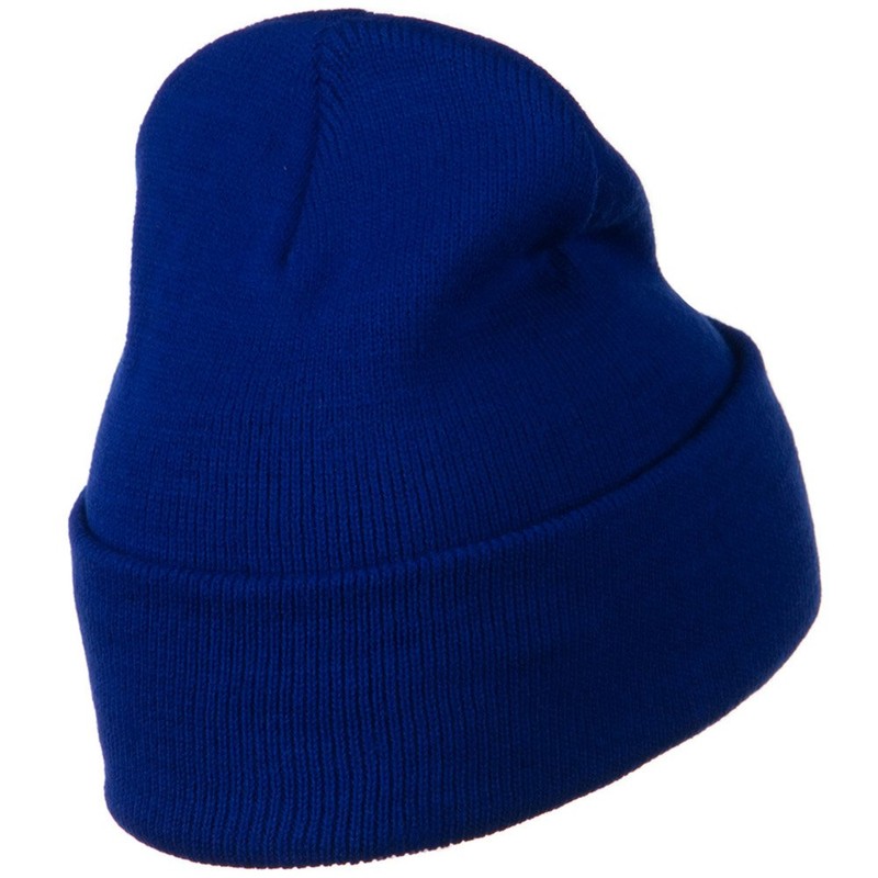 12 Inch Long Knitted Beanie - Royal OSFM