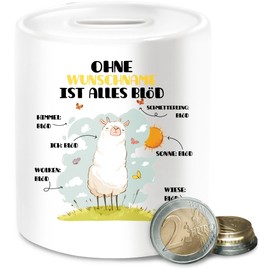Spardose - Ohne Wunschname ist Alles blöd Lama I Geschenke für Paare personalisiert Valentinstag I Geschenk für Paare Weihnachten I Kollegen Geschenk Beste Freundin - Unisize