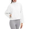 YOQYO Women's Lightweight Zip Up Athletic Workout Cropped Jacket UPF 50+ Sun Protection Shirt White M