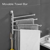 Chrome Rotating Towel Rack Stainless Steel Adjustable Towel Rack Bathroom