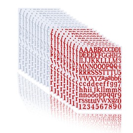 20 Sheets Vinyl Letter Stickers kit, 2400 Pcs Self-Adhesive Number and Alphabets, Mailbox Numbers Stickers for Signs, Window, Door, Business, Address Number (Silver,Red 1Inch)