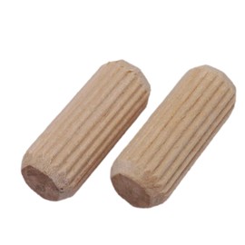 SKIR'CO (Pack of 300) Wooden Dowels 10x25mm Grooved Wood Dowels Fluted Pins for Furniture Grooved Dowels