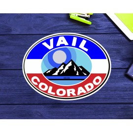 Vail Colorado Decal Sticker 3.75" Skiing Vinyl Ski Snowboarding Indoor  Outdoor