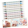 Baluue 10pcs Double-ended Nail Art Pens Manicure Markers for Gel