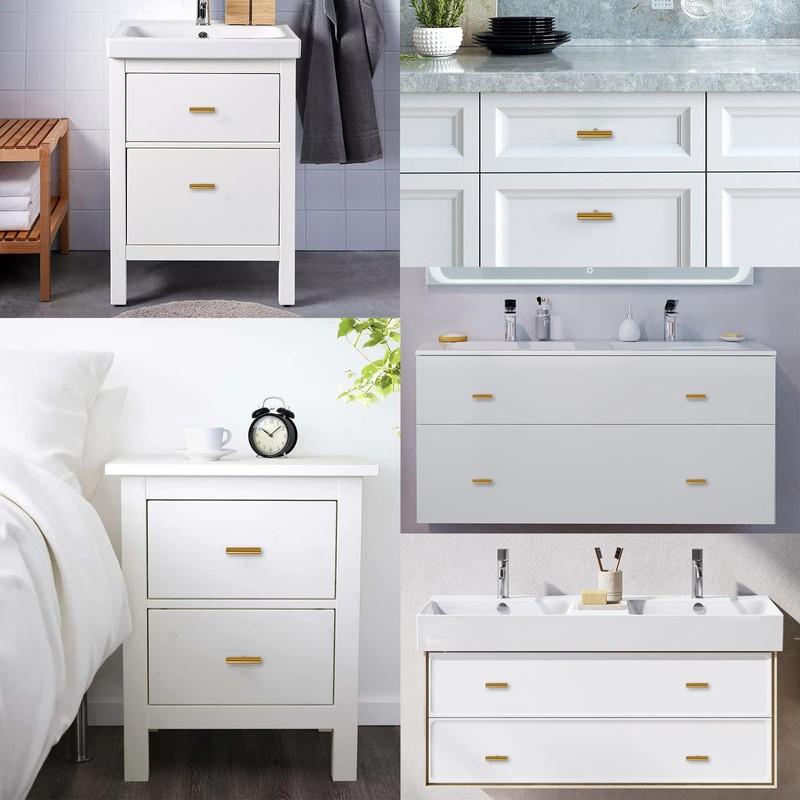 Romeda 12 Pack Gold Cabinet Knobs, 2in Single Hole Cabinet