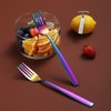 Rainbow Dinner Forks 6 Pieces, Kyraton Titanium Rainbow Plated Stainless