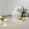 Decoris Glittered White Owl Ornament, 6" Foam and Polyester Christmas