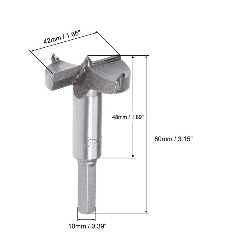 sourcing map Forstner Drill Bits 42mm, Tungsten Carbide Wood Hole