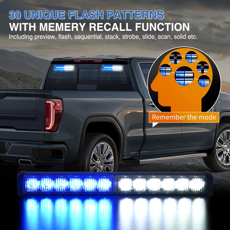 Nilight 24LED Emergency Strobe Traffic Advisor Light Bar 2 in