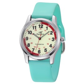 SUDESMO Watch for Medical Nurse Watch Various Scrub Colors Watch with Easy to Read Dial Waterproof Watch Silicone Watch Full Luminous Dial Second Hand and 24 Hours Watch for Women Men(Green)