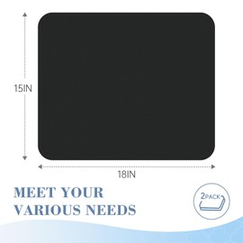 WISELIFE 2-PACK Dish Drying Mat (15" x 18" Classic Black) Large Draining Mat Super Absorbent Dish Drying Mats for Kitchen Counter Rubber Backing Kitchen Drying Mat