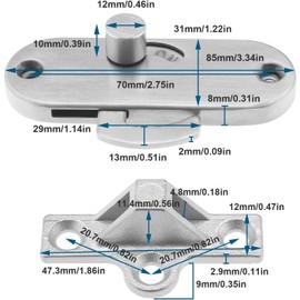 WEZCHUGHAOL 90° Sliding Barn Door Deadbolt Latch Sliding Door Lock 304 Stainless Steel Gate Latch Accessories for Bedroom Door Garage Garden