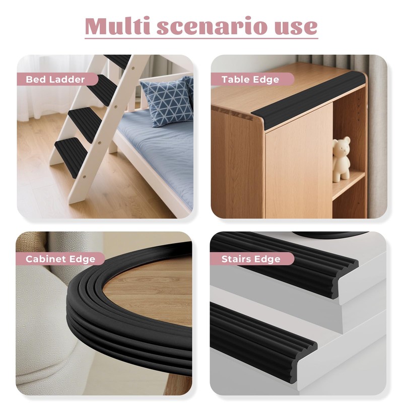 Bunk Bed Ladder Pads, 7.1In x 6.7Ft Self-Adhesive Ladder Pads,