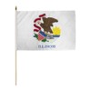 Illinois 12x18in Stick Flag - 1 dozen pack