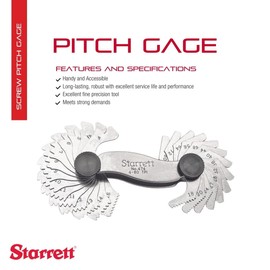 Starrett Steel Screw Pitch Gage with Locking Device - Ideal for Construction Work and Home Improvement - 4-80 TPI, 28 Number of Leaves - 474