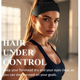 TERSE Sweat Bands Headbands for Women: Workout Headbands for Women Non Slip, Sweatbands for Sports Yoga Running