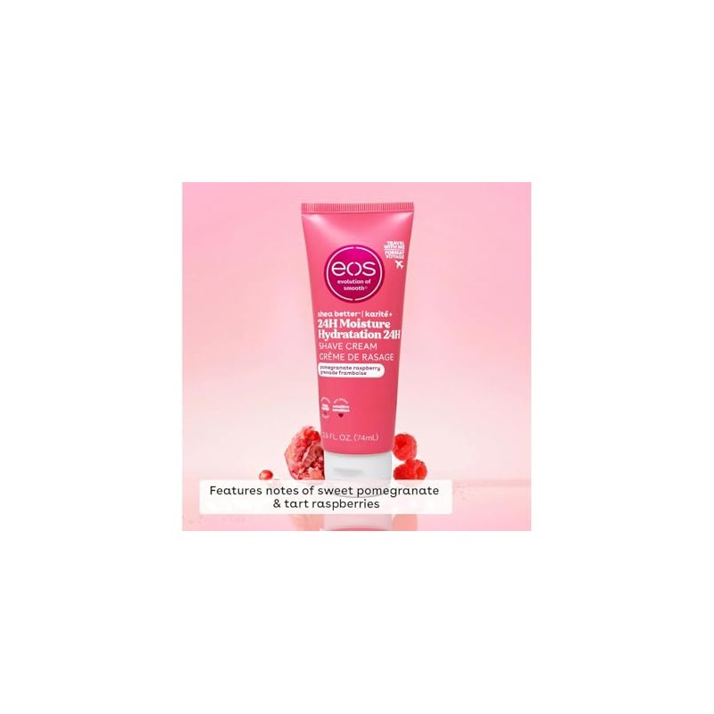 EOS Shave Crema de granada frambuesa, 2.5 FL oz