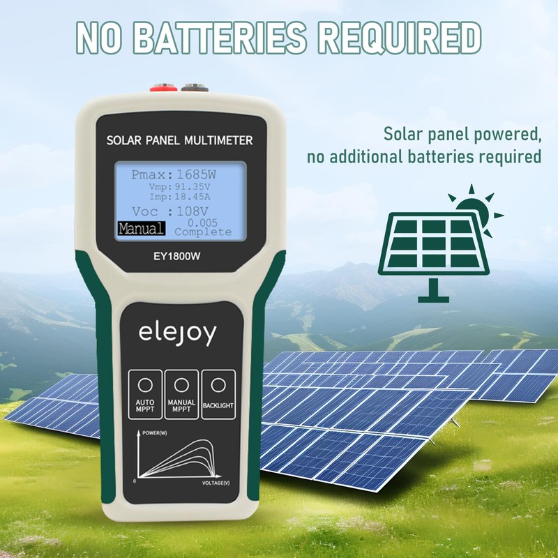 EY-1800W Solar Panel Tester MPPT Photovoltaic Panel Multimeter, Upgraded Measuring