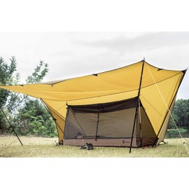 OneTigris Mesh Tent with 3000 Waterproof Bathtub Floor, Ultralight 1 Person Tent for Camping Backpacking Hiking Traveling Fishing Patio (Coyote Brown)