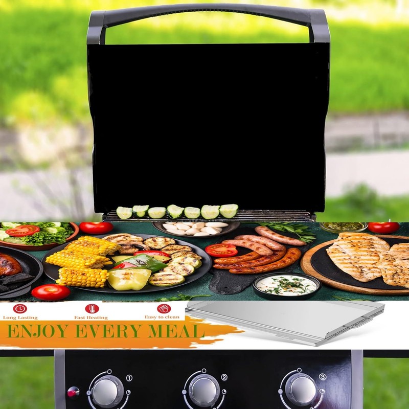 Stainless Steel Seasoning Cooking Griddle, Flat Top Plate Insert with