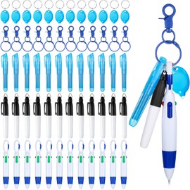 60 Pcs Mini Pens for Nurses Pen Badge Clip with Mini Highlighter Retractable Neon Nurse Pen LED Keychain Clip Flashlight Key Ring Nursing Ballpoint Pen for Nurse Kid Accessories (Blue,Keychain)