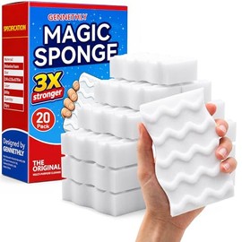 3X Density Magic Sponge Eraser, 20 Pack Melamine Sponge Cleaning Eraser Bulk, White Foam Magic Clean, Household Cleaning Sponges mr for Kitchen, Bathroom, Bathtub, Sink, Shoes & Wall Cleaner