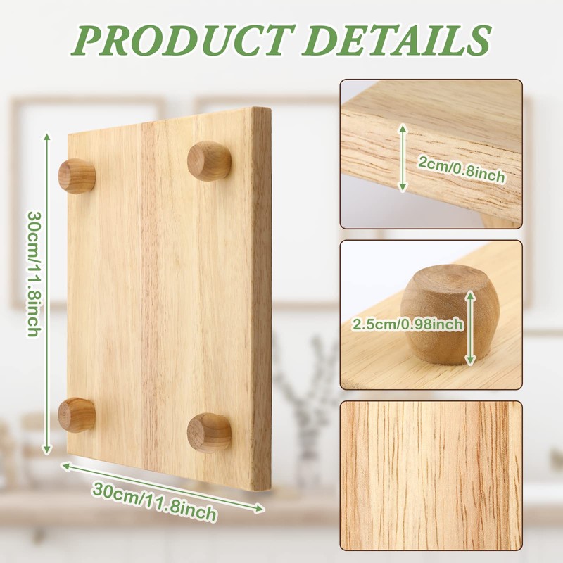 Bucherry Wood Butcher Block Cutting Board with Feet for Kitchen,