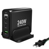 GEWUCHARGER Charger, 4-Port 240W Charger, USB-C X3 & USB-A, USB