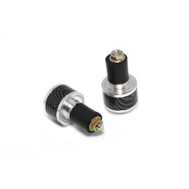 nakira Special Bar End! Grip Bar End for Motorcycles, Aluminum, Carbon Pattern (Silver, Silver)