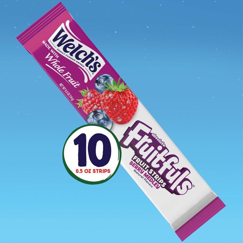Welch's Absolute Fruitfuls Fruit Strips, Tasty Dried Fruit Snacks for