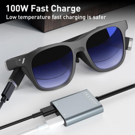 RichLuck AR Smart Glasses 2 en 1 Adaptador USB-C, Adecuado para Rokid/Xreal (Nreal) Air Series/Thunderbird Air Series HUB Expansion Dock Head Módulo de Carga Accesorios, Transmisión de Datos de Carga