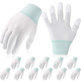 12 Pairs Quilting Grip Gloves Machine Quilting Gloves for Free-Motion Quilting (Green,Medium Size)