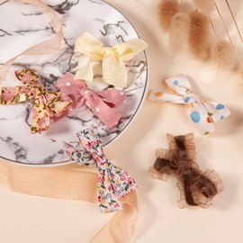 LYXOTO Pack of 12 Baby Girls Hair Bow Clips Hair Clips Alligator Clip Hair Accessories for Girls Toddler Kids Teens and Big Girls (Style B)