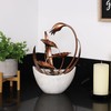 Alpine Corporation ZEN918 Indoor Tabletop Multi-Tiered Metal Falling Leaves Water