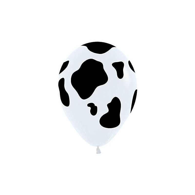 Sempertex Cow Print Animal Latex Balloons, 30 cm, Black/White (Pack