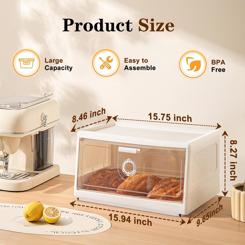 ANYPROLUS Large Bread Box for Kitchen Countertop, Bread Storage for