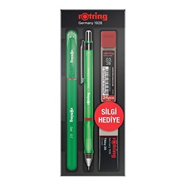 Rotring Visuclick Gel School Set 0.5 mm, Mechanical Pencil, Tip and Eraser Set, Green