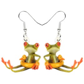 LONYOO Acrylic Funny Frog Earrings Dangle Charms Anime Summer Earrings for Women Girls Jewellery Frog Gifts, Acrylic, No Gemstone