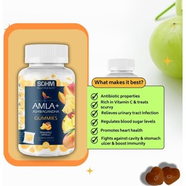 SOHM Amla and Ashwagandha Gummies, Individually Wrapped, Supports Healthy Immune Health, Reduce Infections -Ashwagandha Gummies for Women and Men Vegetarian(Pineapple,Mango)