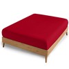 AMEHA Double Fitted Sheet - Red Bed Sheets Extra Deep
