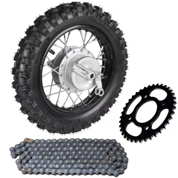 Unbranded 2.5-10 Rear Wheel Tire Rim Drum Brake Chain Sprocket