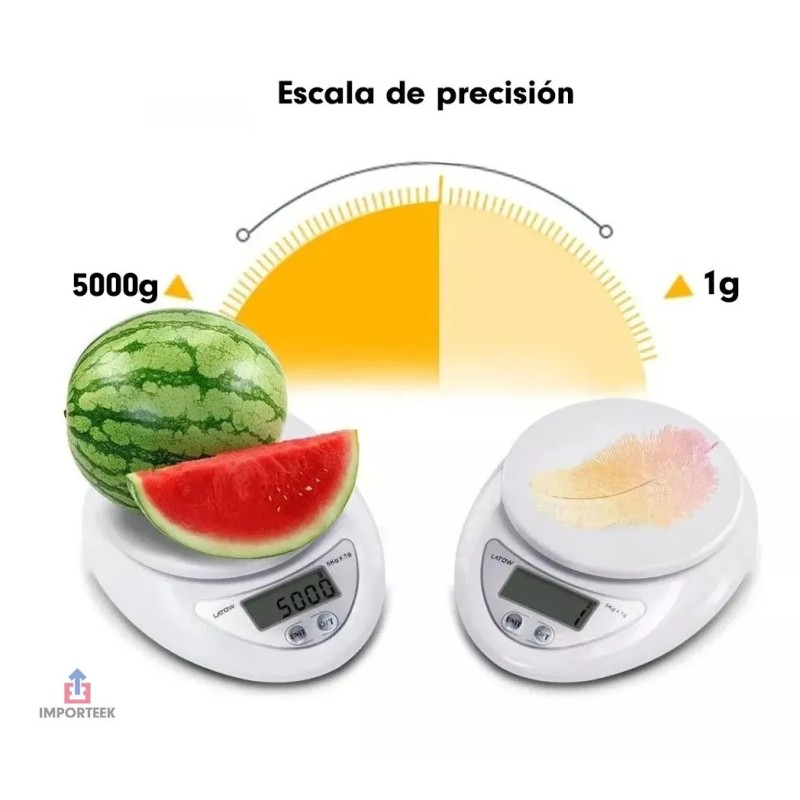 Importeek Bascula Digital Gramera Reposteria Cocina + Tazon Medidor