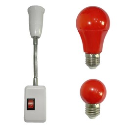 YCCLDIPL Darkroom Safe Light Portable Red Lamp, E27 LED Screw Mouth Wall Light 360 Degree Desk Light with Switch