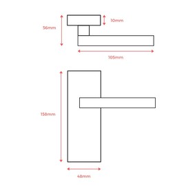 Designer Levers - Berkeley Modern Design Lever Door Handle - 1 Pair - Satin Nickel - Latch Door Handle - Interior Use