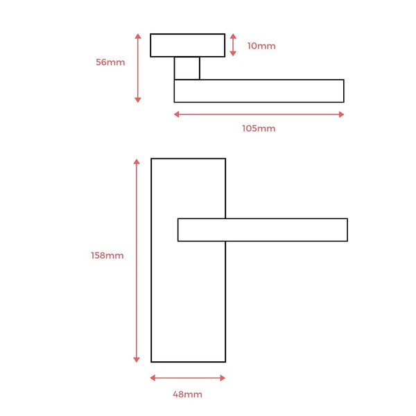 Designer Levers - Berkeley Modern Design Lever Door Handle - 1 Pair - Satin Nickel - Latch Door Handle - Interior Use